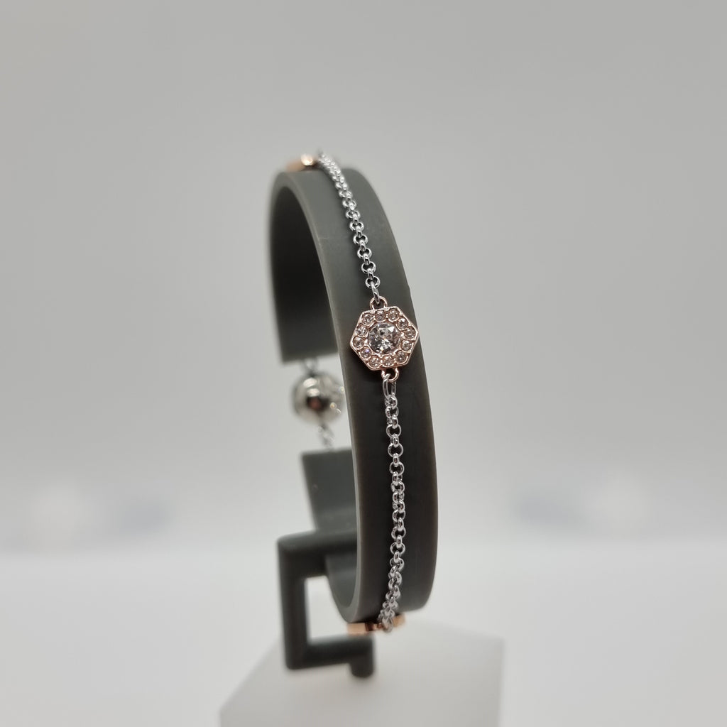 SWAROVSKI Remix Hexagon Armband Weiß, Rosévergoldet 5371191