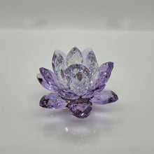 Lade das Bild in den Galerie-Viewer, SWAROVSKI Seerose Kerzenhalter Violett-Lila 5066011 oU
