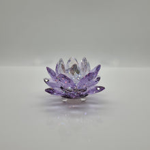 Lade das Bild in den Galerie-Viewer, SWAROVSKI Seerose Kerzenhalter Violett-Lila 5066011 oU
