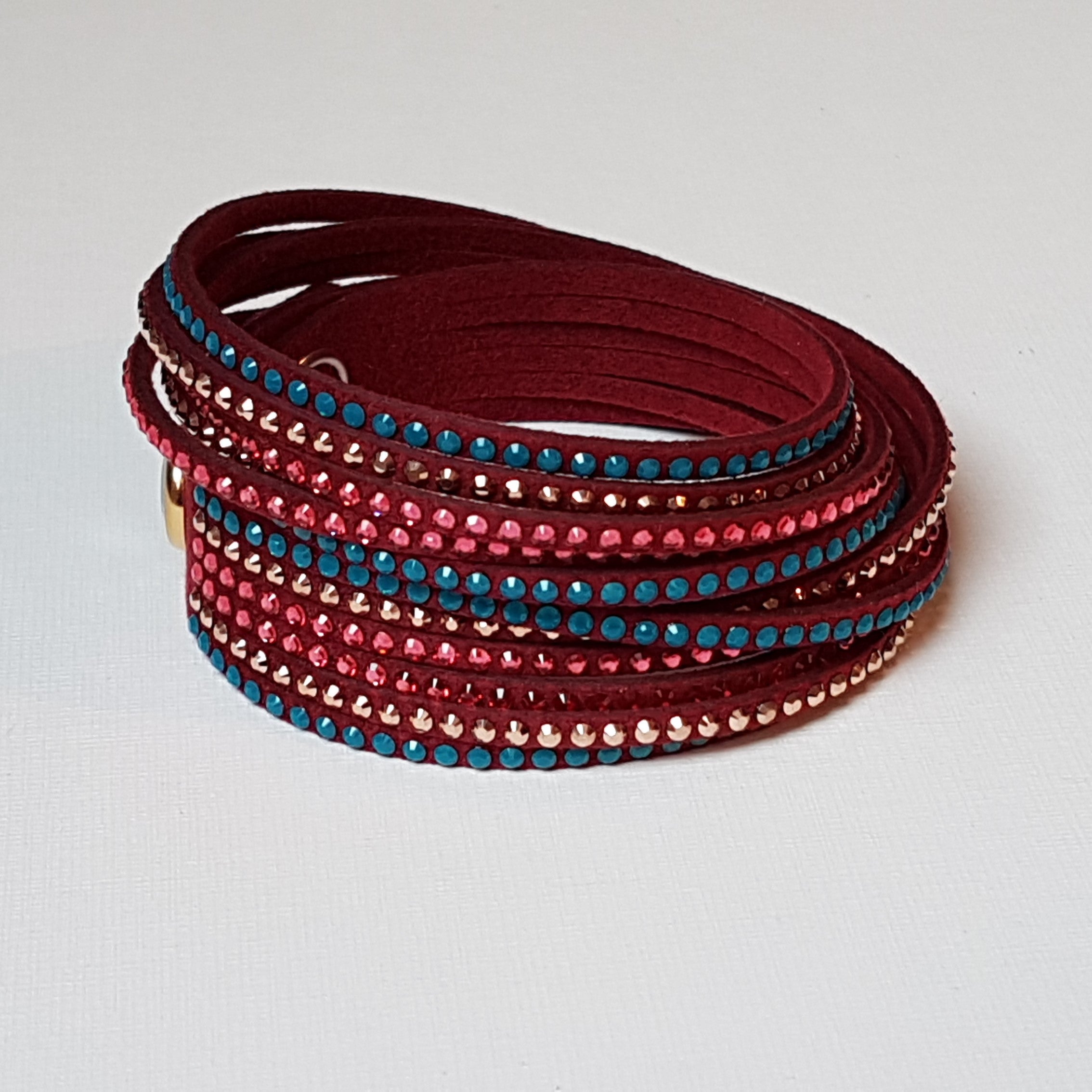 SWAROVSKI Slake Armband Rot, Bordeaux, Türkis, Gold