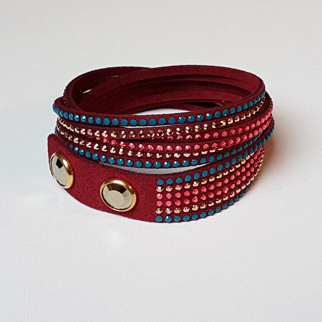 SWAROVSKI Slake Armband Rot, Bordeaux, Türkis, Gold