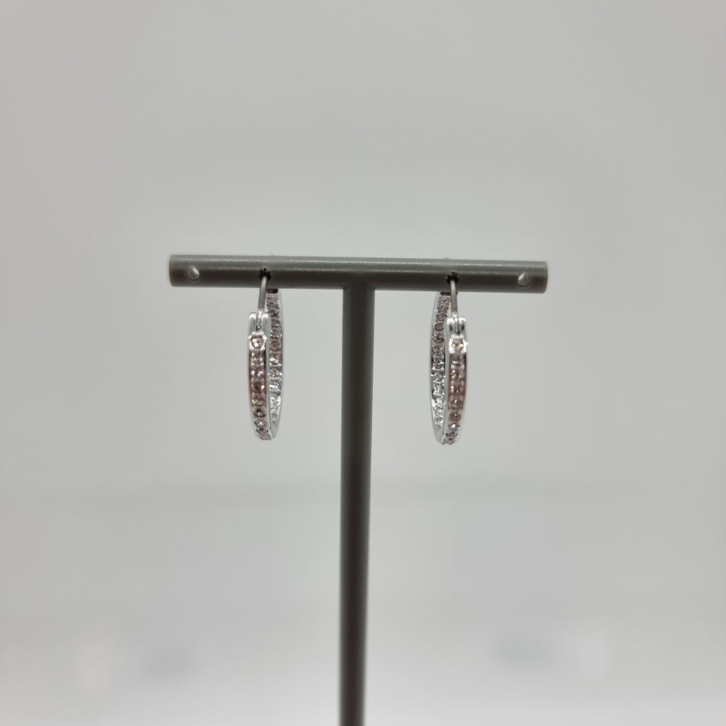 SWAROVSKI Sommerset Ohrringe Kreolen Weiß, Rhodiniert 5616262