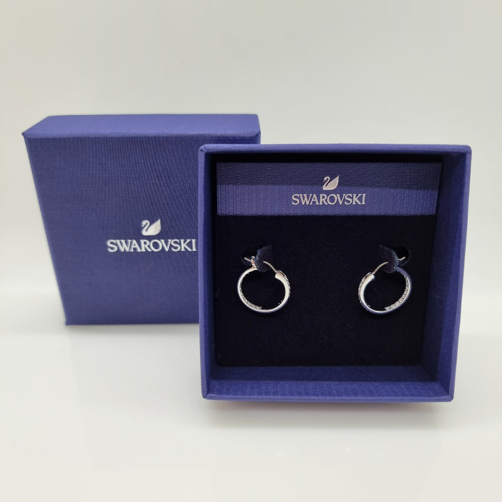 SWAROVSKI Sommerset Ohrringe Kreolen Weiß, Rhodiniert 5616262