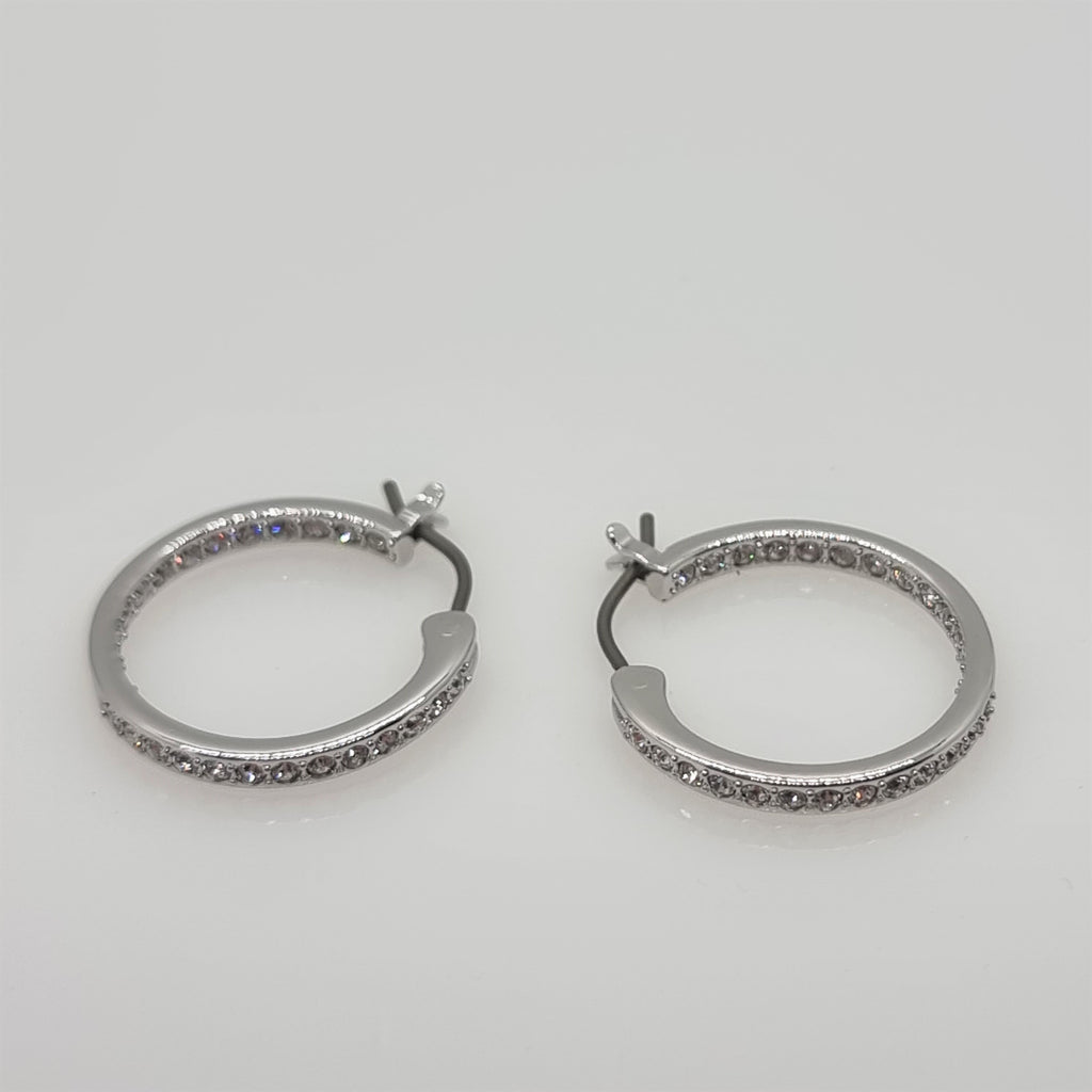 SWAROVSKI Sommerset Ohrringe Kreolen Weiß, Rhodiniert 5616262