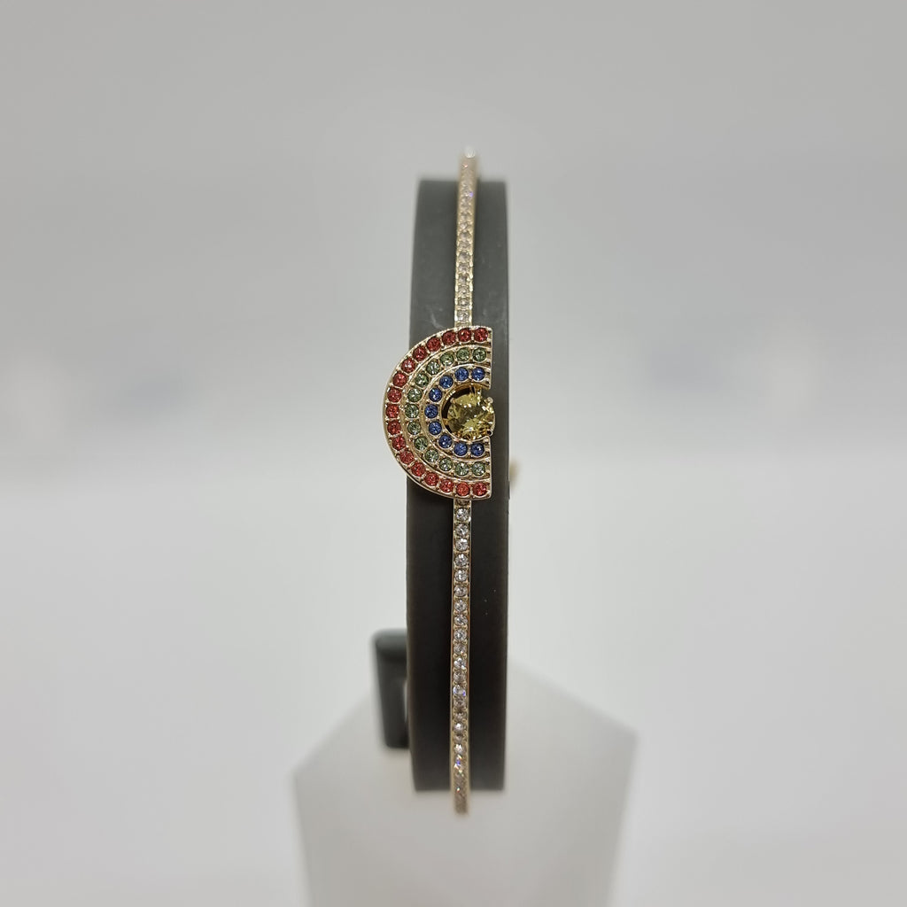 SWAROVSKI Sparkling Dance Rainbow Armreif Größe M Vergoldet 5537493