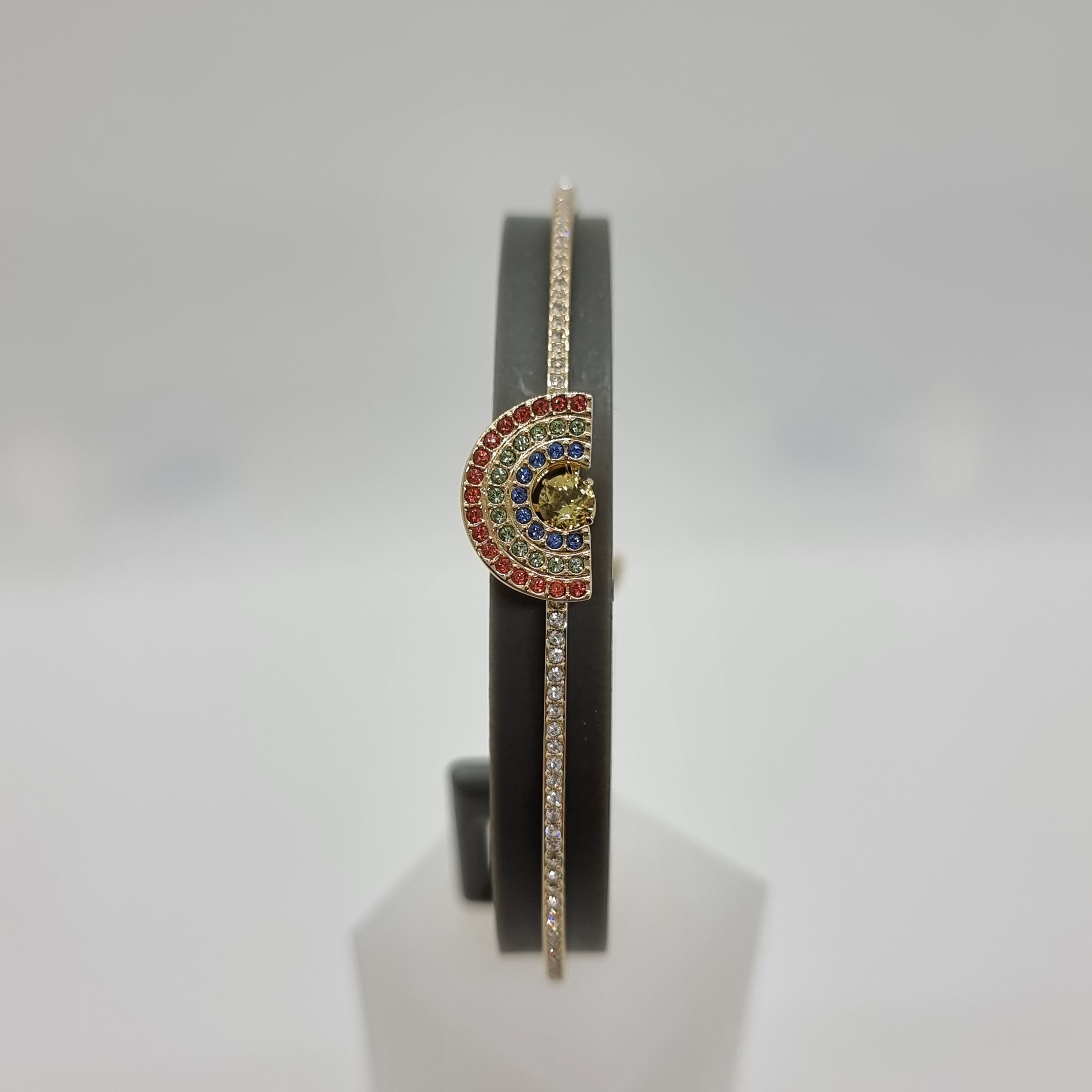 SWAROVSKI Sparkling Dance Rainbow Armreif Größe M Vergoldet 5537493