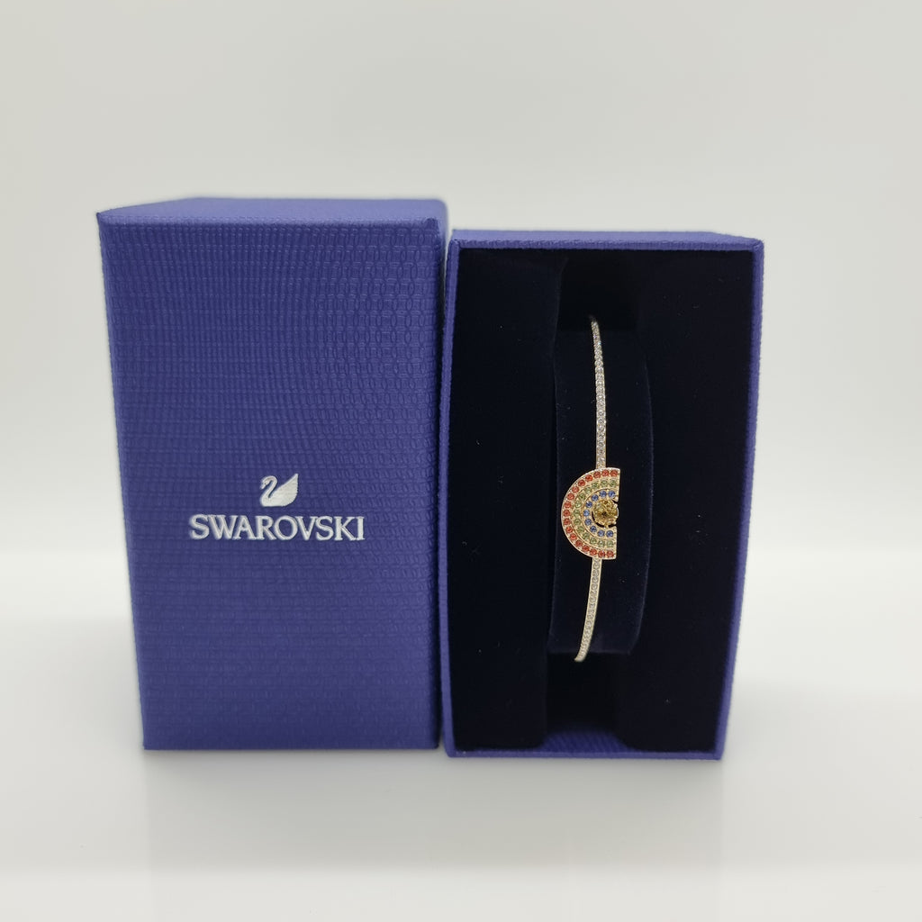 SWAROVSKI Sparkling Dance Rainbow Armreif Größe M Vergoldet 5537493