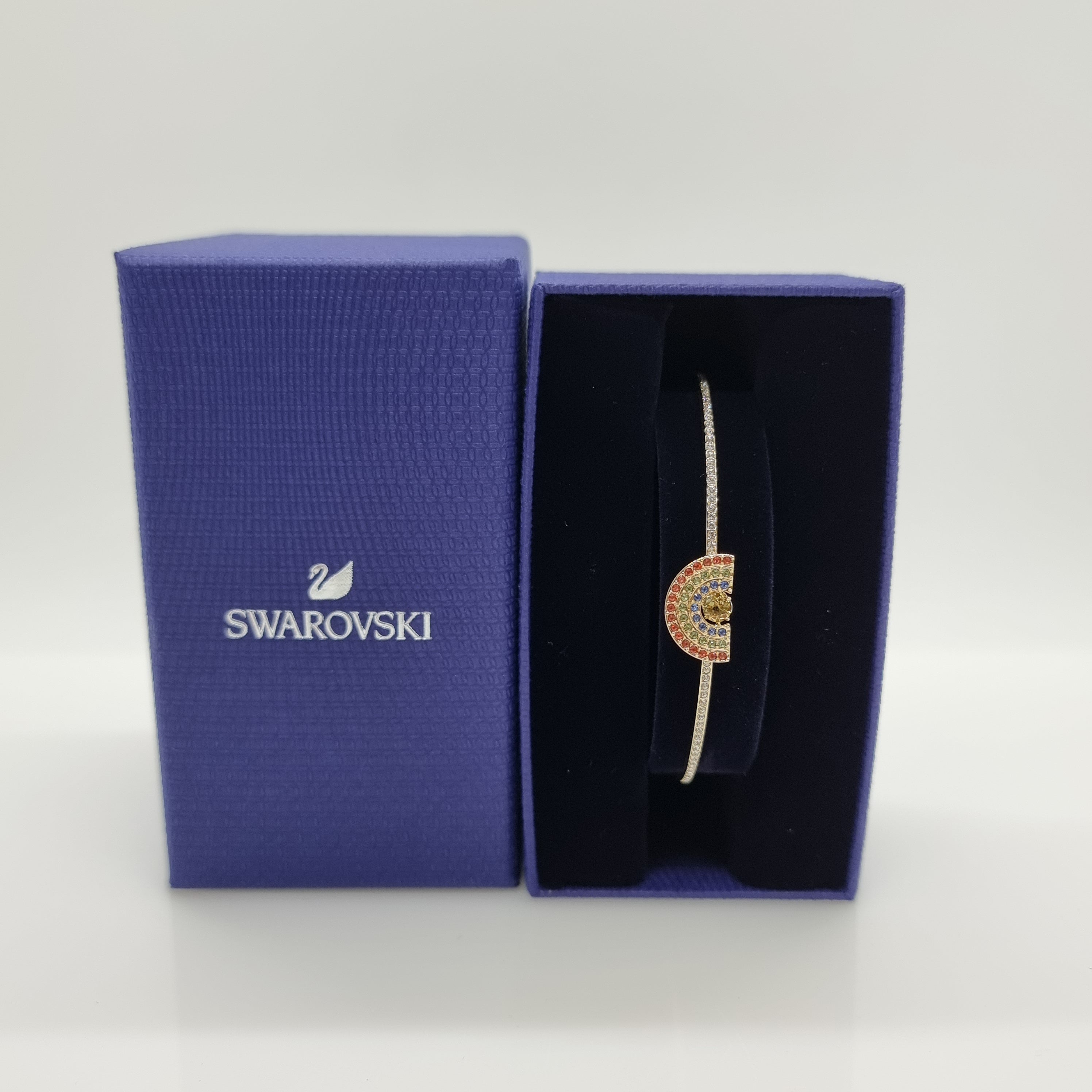 SWAROVSKI Sparkling Dance Rainbow Armreif Größe M Vergoldet 5537493