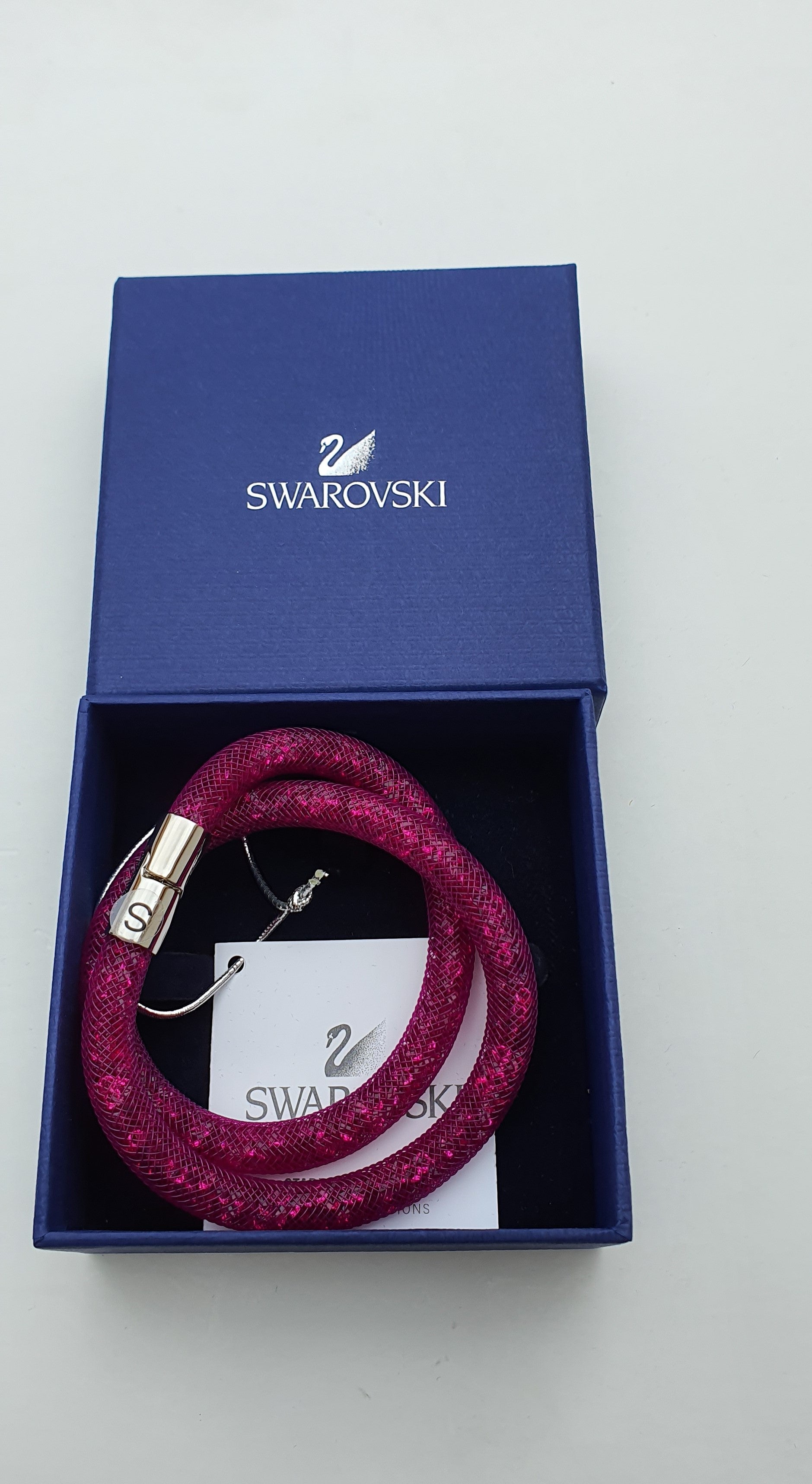 SWAROVSKI Stardust Armband Double Größe S Fuchsia Hell