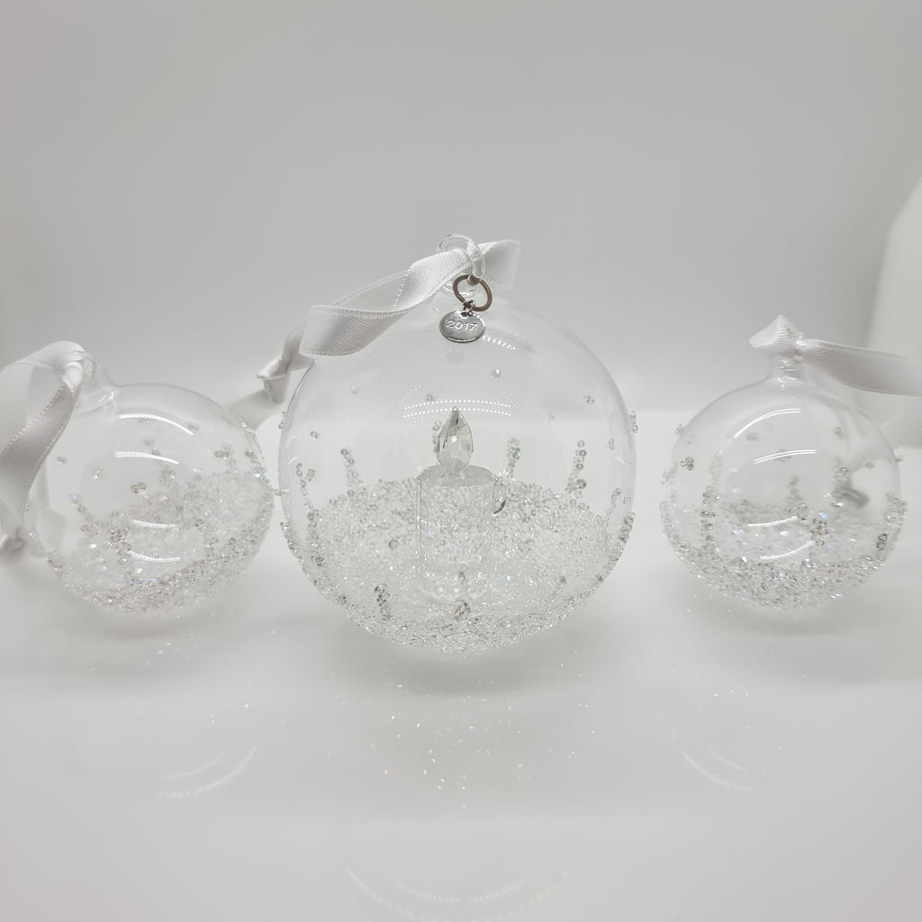 SWAROVSKI Weihnachtskugel 2017 Groß Kerze 3er Set