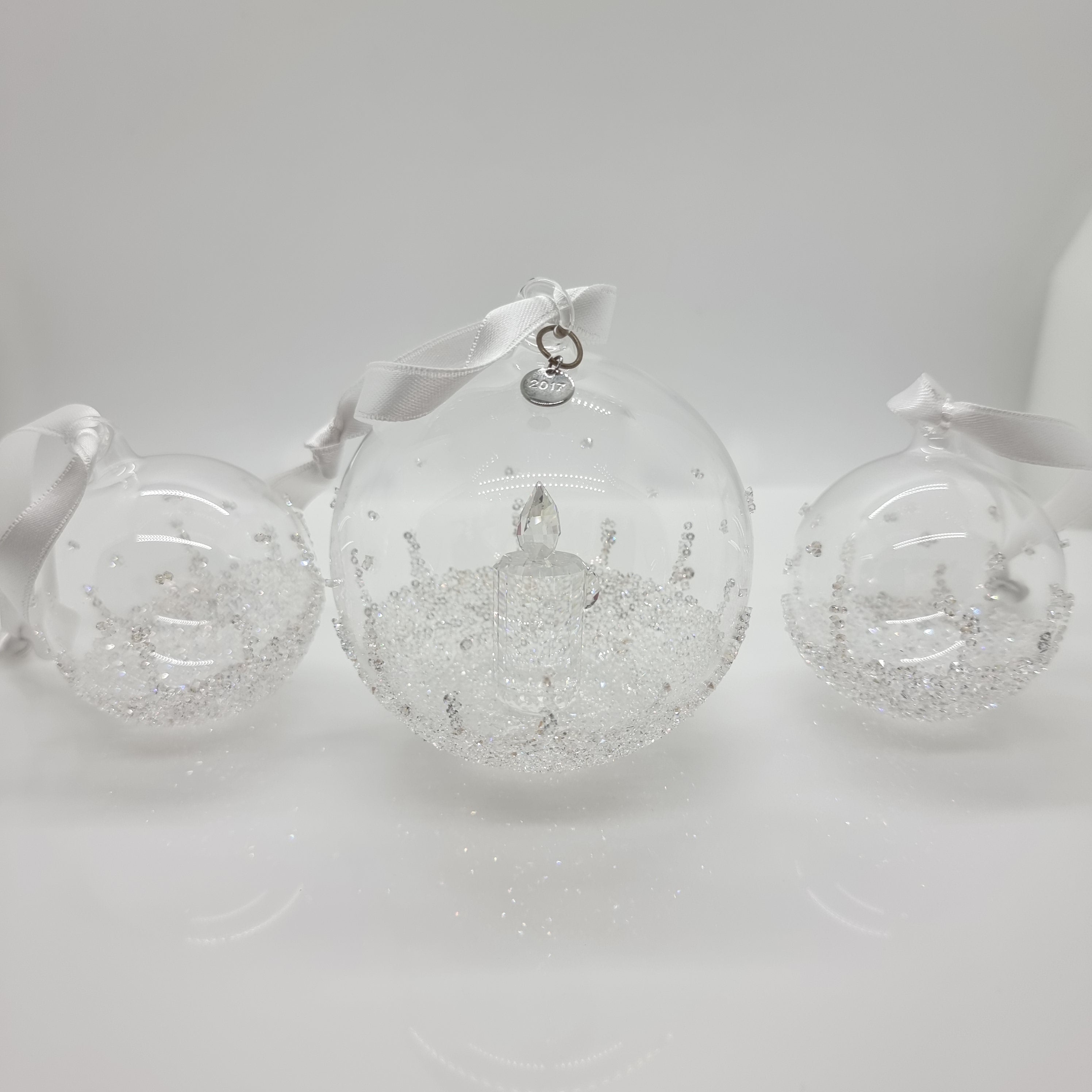 SWAROVSKI Weihnachtskugel 2017 Groß Kerze 3er Set