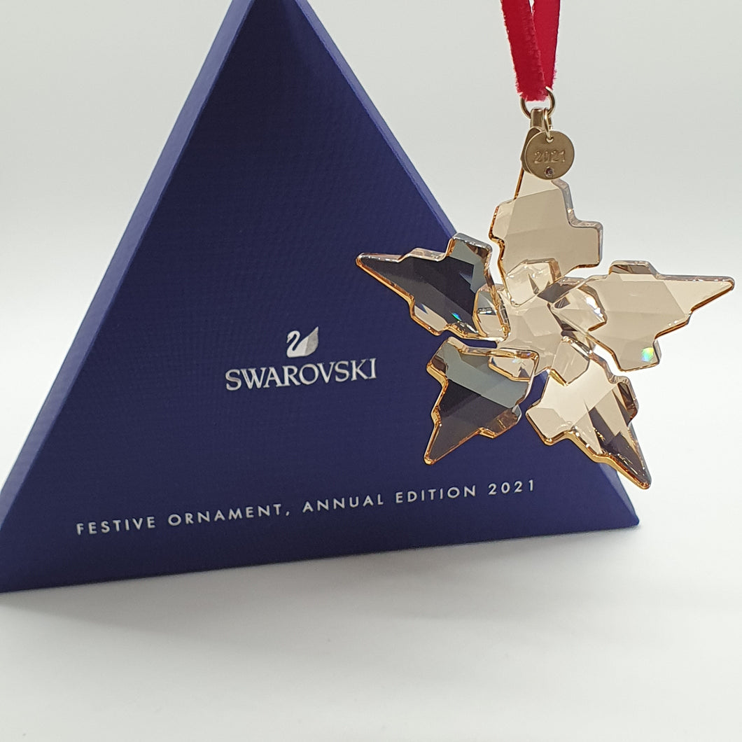 SWAROVSKI Weihnachtsstern 2021 Gold Groß Festive Ornament 5583847