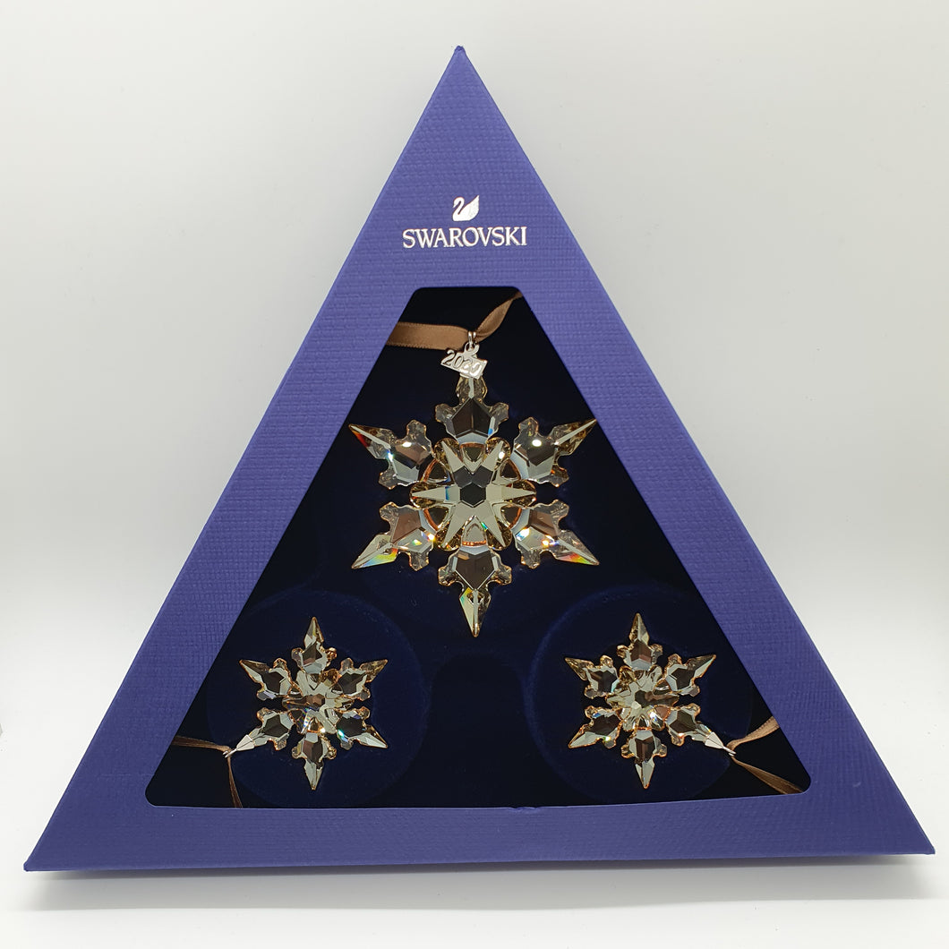 SWAROVSKI Weihnachtsstern 2020 Gold 3er Set